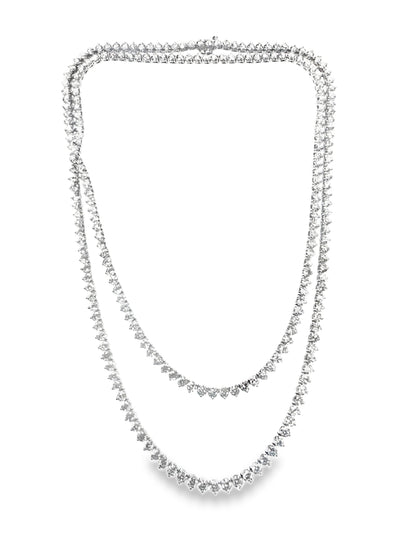 36.28CT Lab Diamond Necklace 14k White Gold