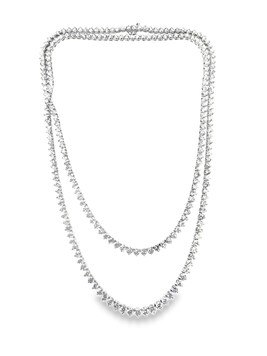 36.28CT Lab Diamond Necklace 14k White Gold