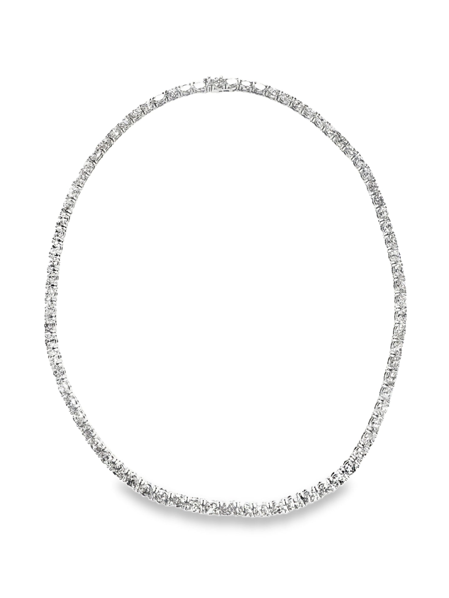 15.38CT Lab Diamond Necklace 14k White Gold