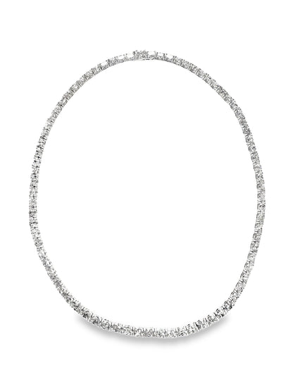 15.38CT Lab Diamond Necklace 14k White Gold
