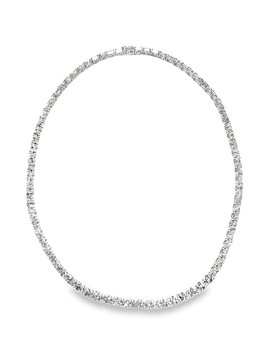 15.38CT Lab Diamond Necklace 14k White Gold