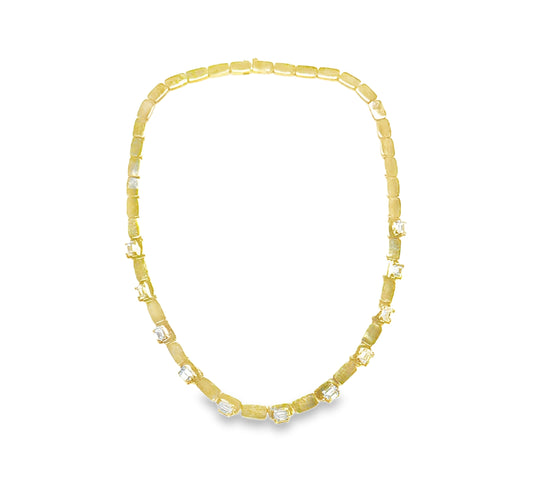 5.66CT Lab Diamond Necklace 14k Yellow Gold