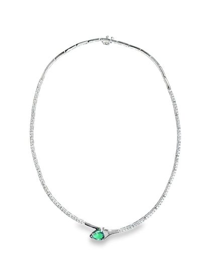 2.69CT Diamond 1.12CT Emerald Lab Certified Stone 14k White Gold