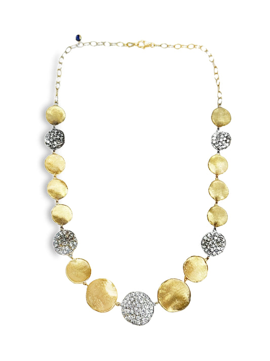 3.09CT Diamond Disc Fashion Necklace 14k Yellow Gold