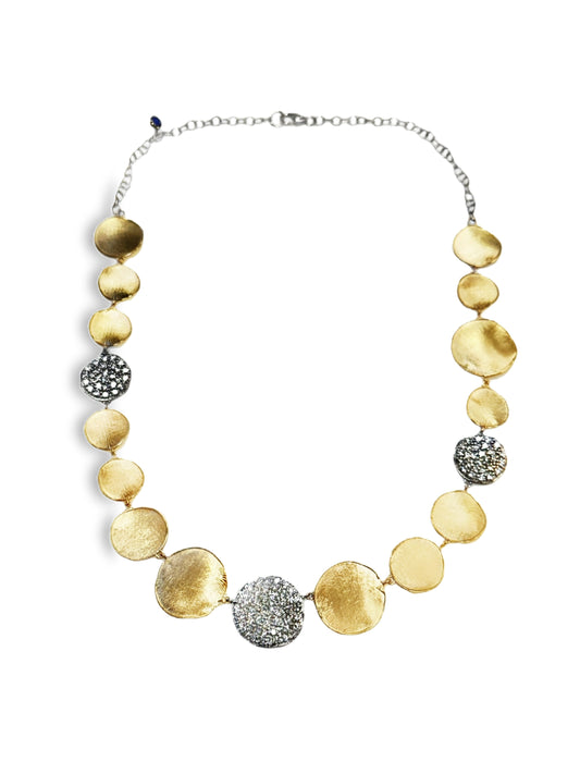 2.24CT Diamond Disc Fashion Necklace 14k Yellow Gold