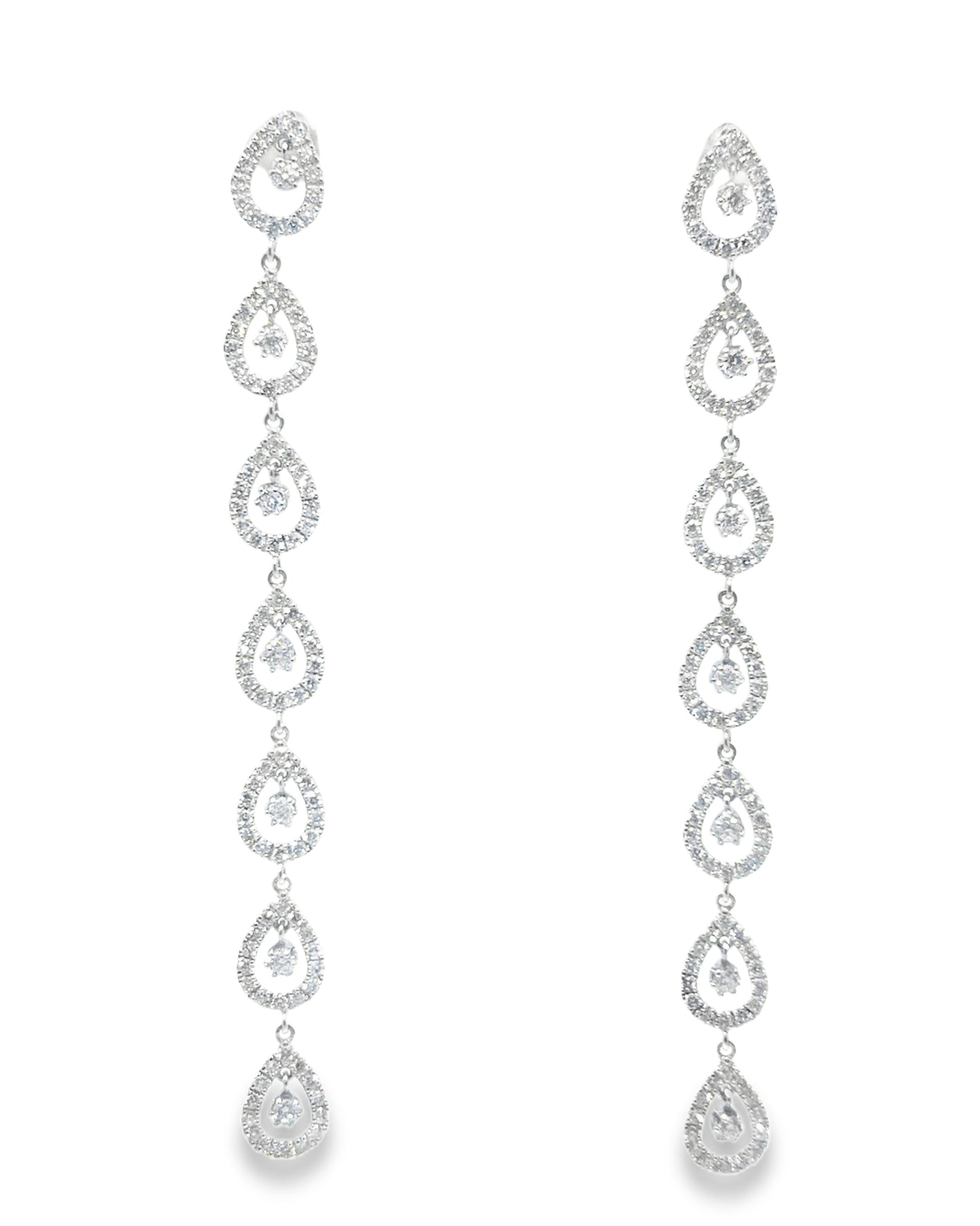 3.00CT Diamond 14k White Gold Earring