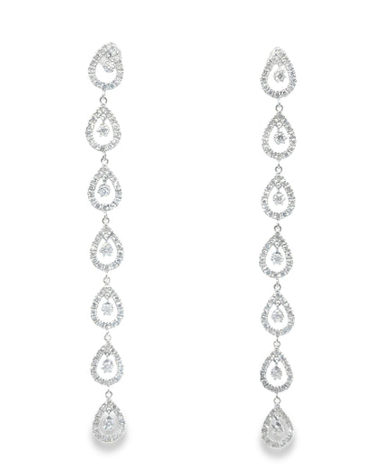 3.00CT Diamond 14k White Gold Earring