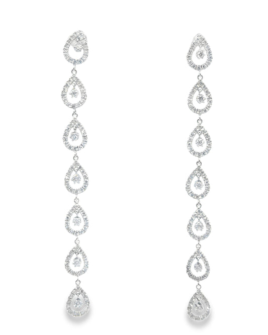 3.00CT Diamond 14k White Gold Earring