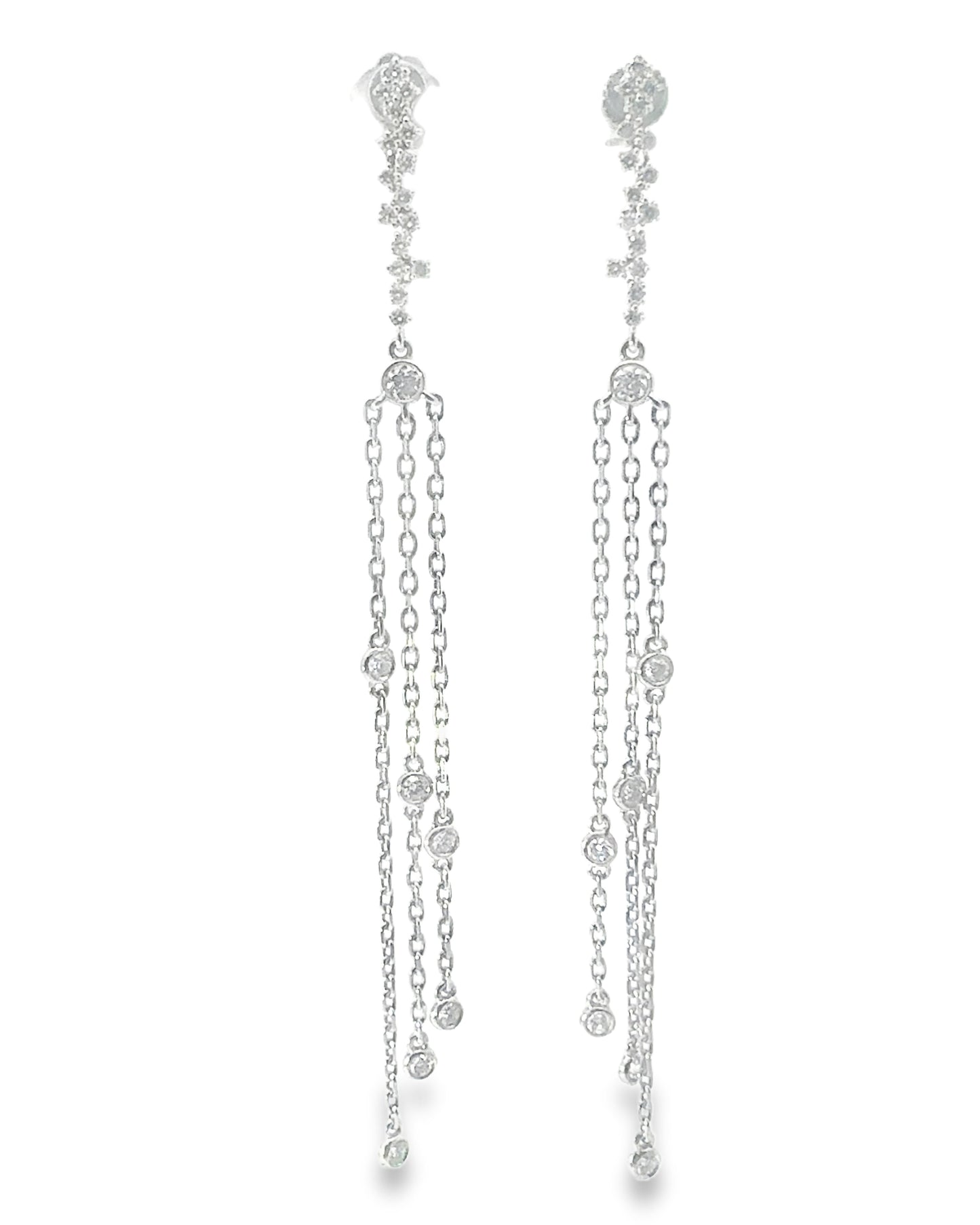 0.82CT Diamond Earring 14k White Gold