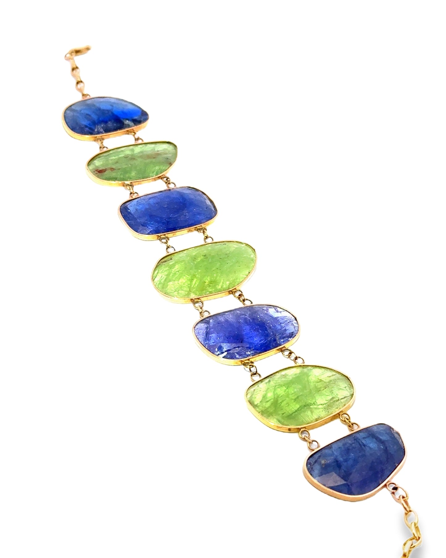 Tanzanite & Kyanite 14k Yellow Gold Bracelet