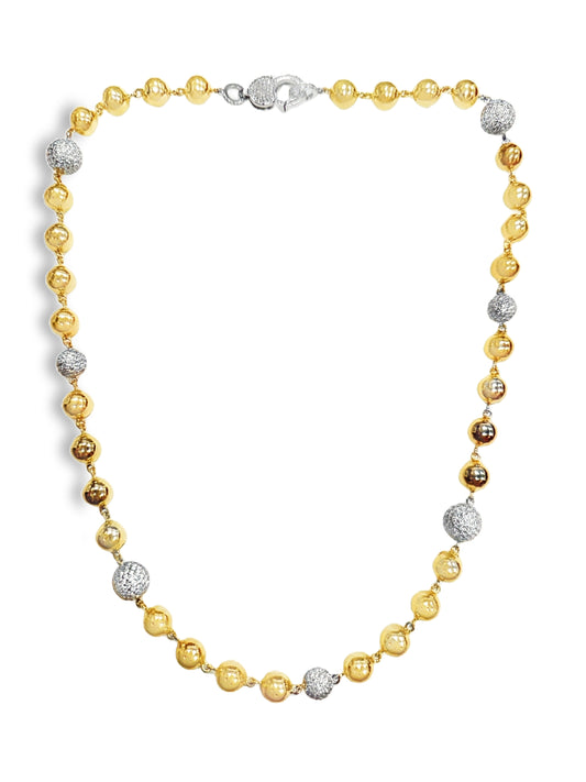 10.05CT Diamond Balls with Plain Ball 14k Yellow Gold