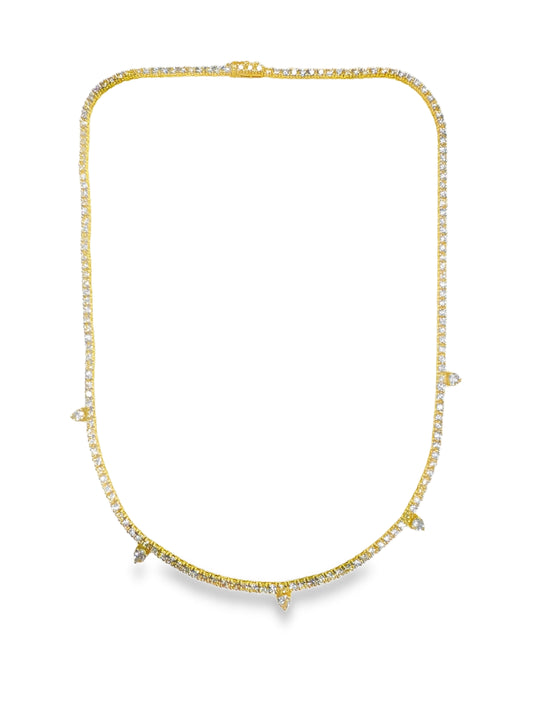 5.58CT Diamond Necklace 14k Yellow Gold