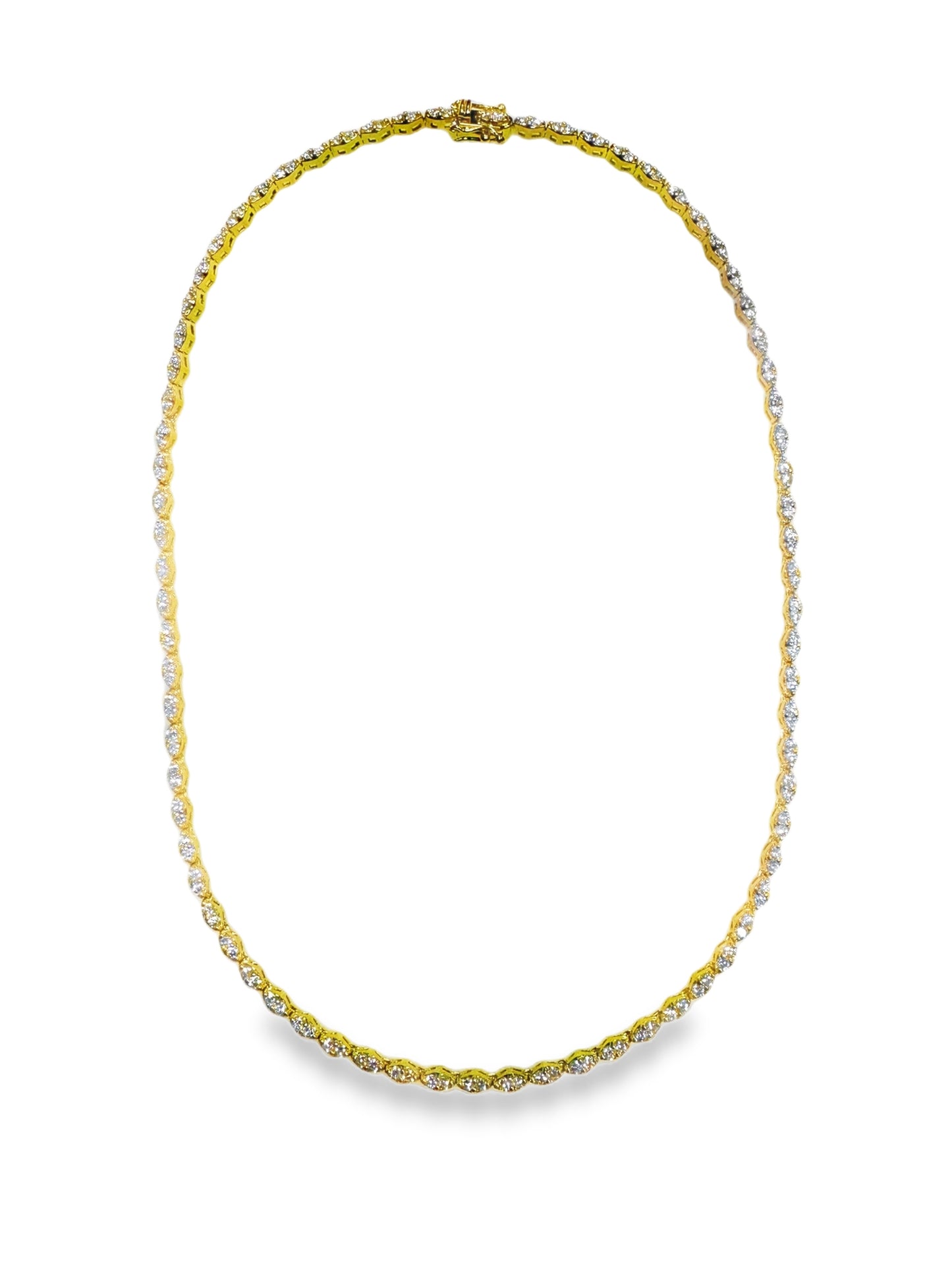 4.25CT Diamond Necklace 14K Yellow Gold