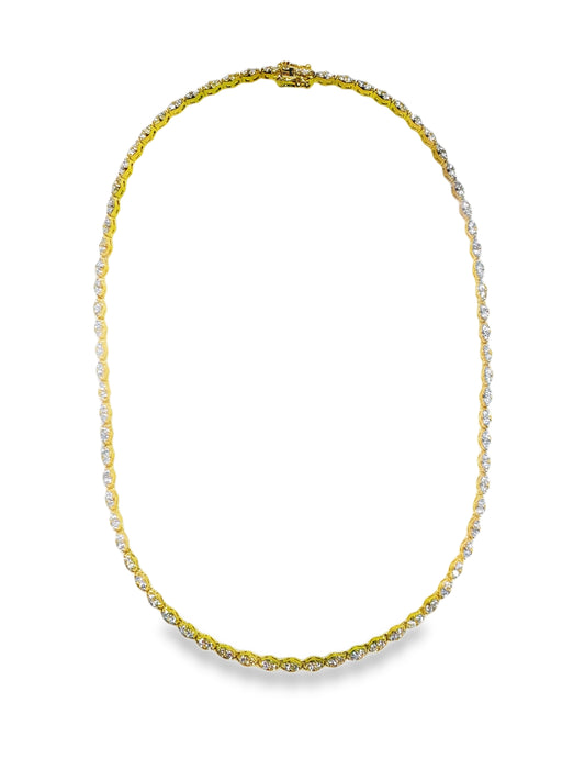 4.25CT Diamond Necklace 14K Yellow Gold