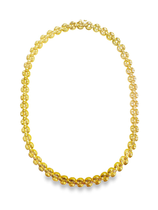 Plain Gold Linked Necklace 14K Yellow Gold