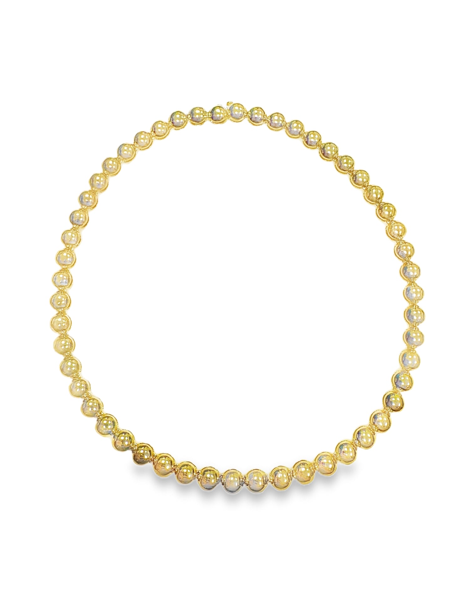 Plain Ball 14k Yellow Gold Necklace