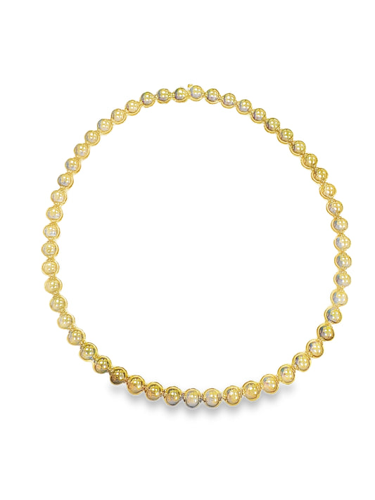 Plain Ball 14k Yellow Gold Necklace