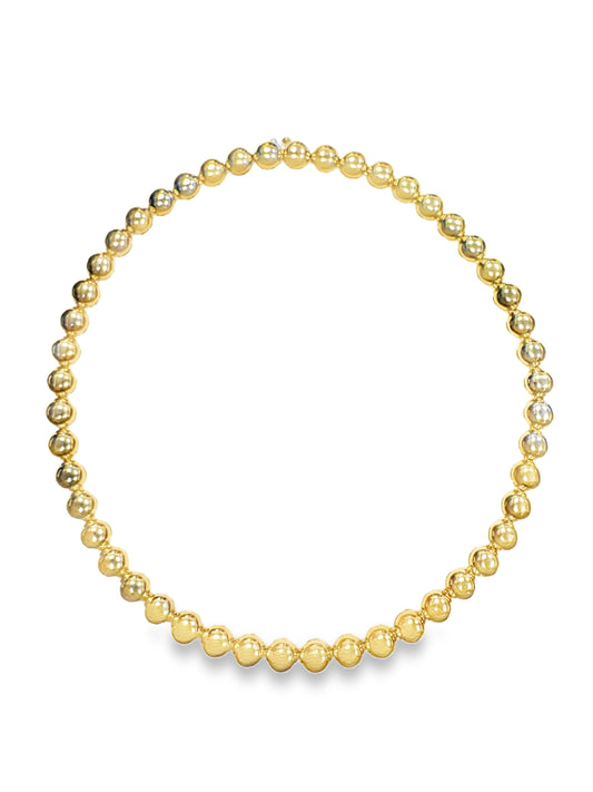 Plain Ball 14k Yellow Gold Necklace