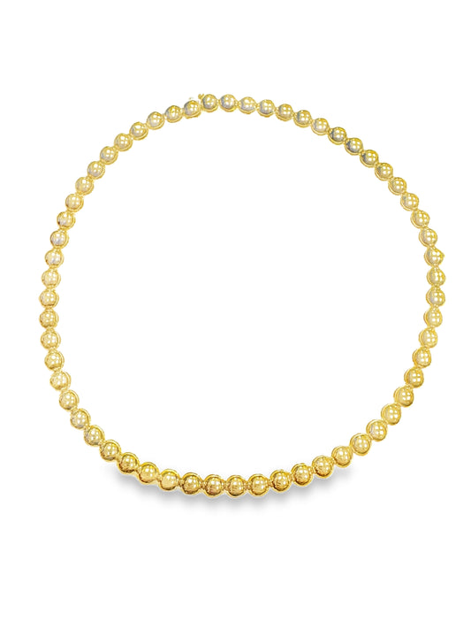 Plain Ball 14k Yellow Gold Necklace