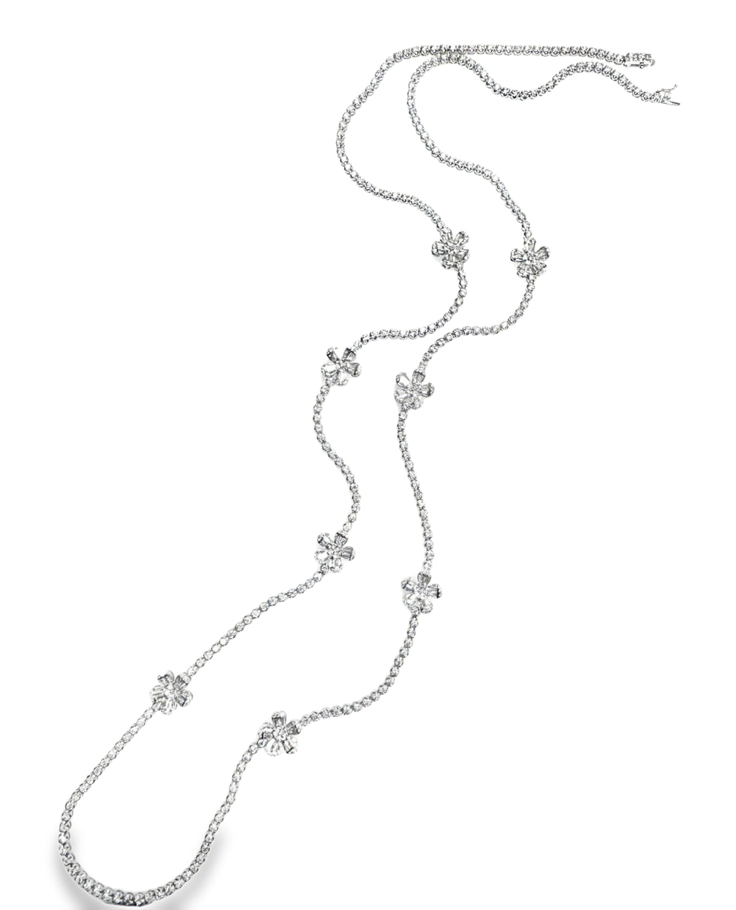 10.14CT Diamond Flower 18k White Gold Necklace