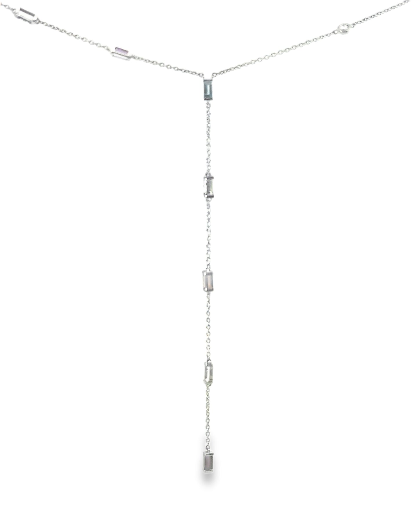 1.20CT Mixed Sapphire 14k white Gold Pendant