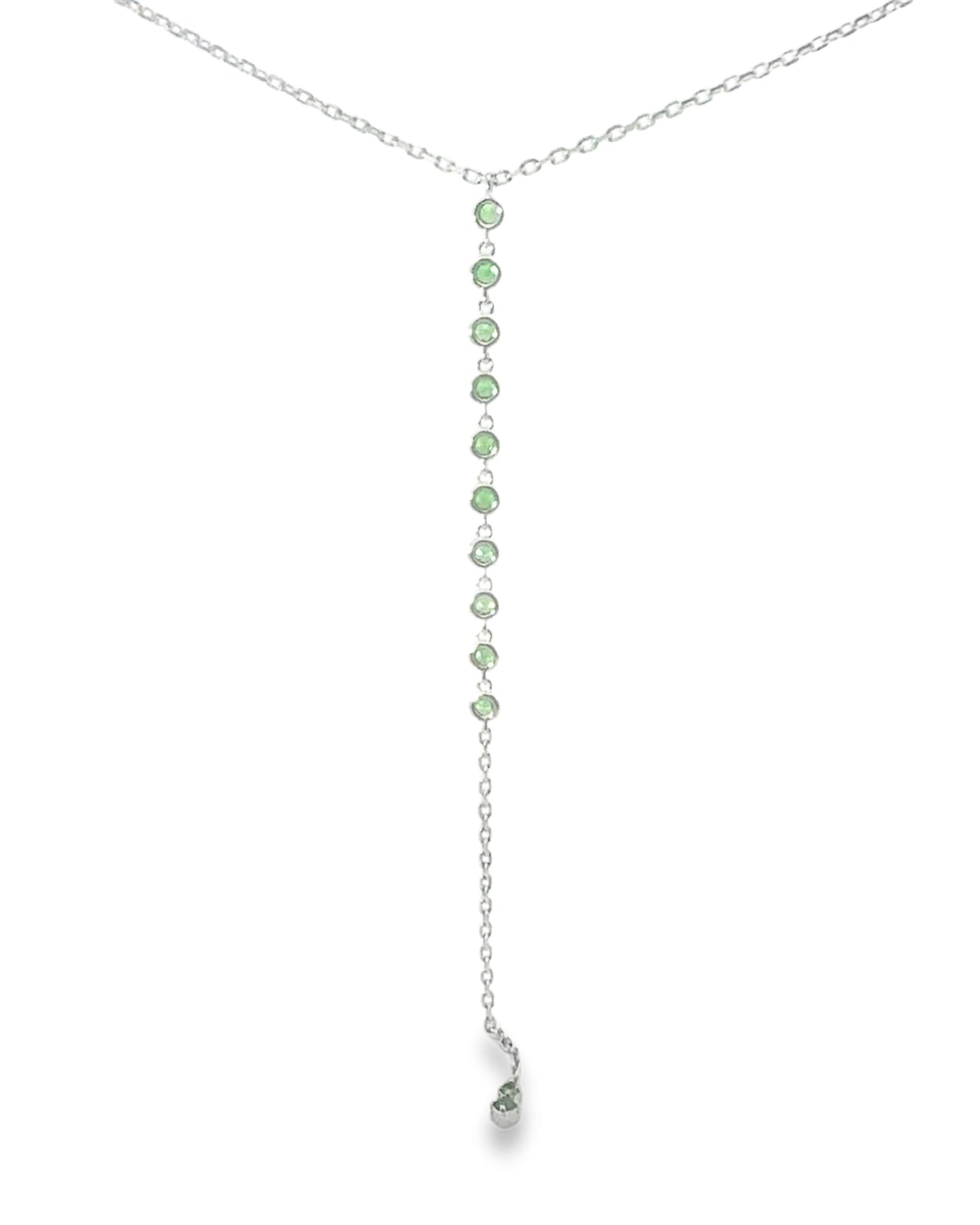 0.80CT Tsavorite 14k White Gold Pendant