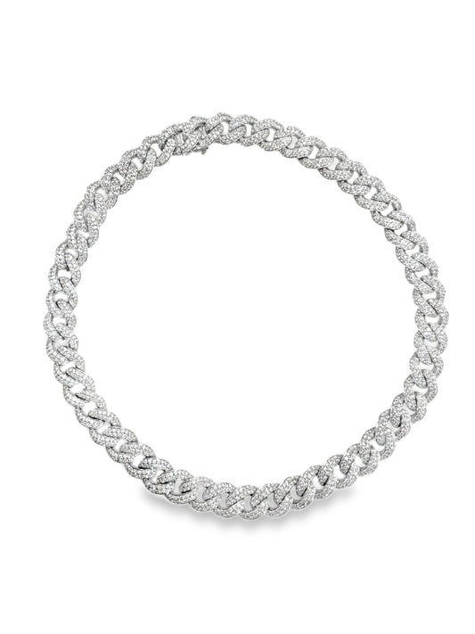 15.30CT Diamond Chain 14k white Gold Necklace