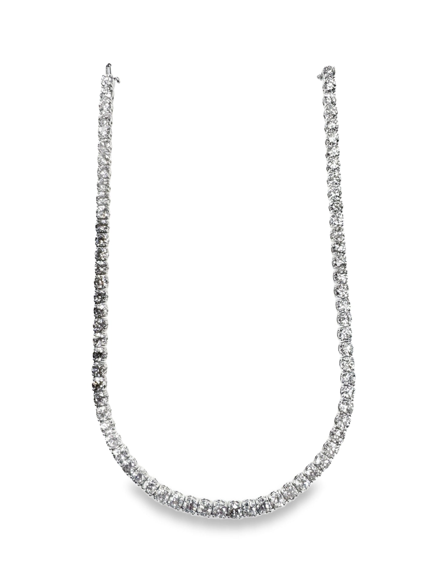 40.04CT Lab Diamond Tennis Necklace 14K White Gold