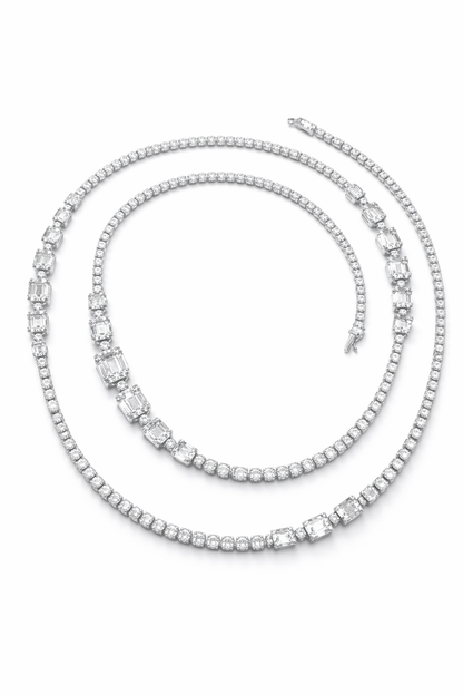 15.62Ct Diamond 18k White Gold Necklace