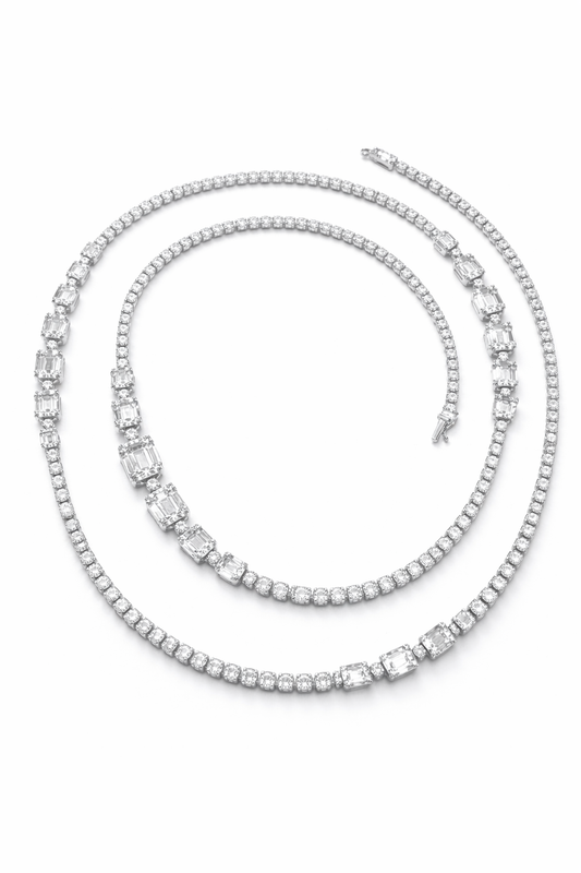 15.62Ct Diamond 18k White Gold Necklace