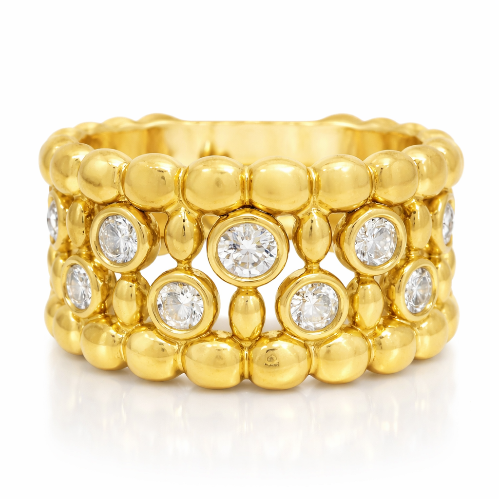 1.42CT Diamond Ring 18K Yellow Gold
