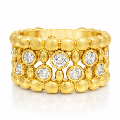 1.42CT Diamond Ring 18K Yellow Gold