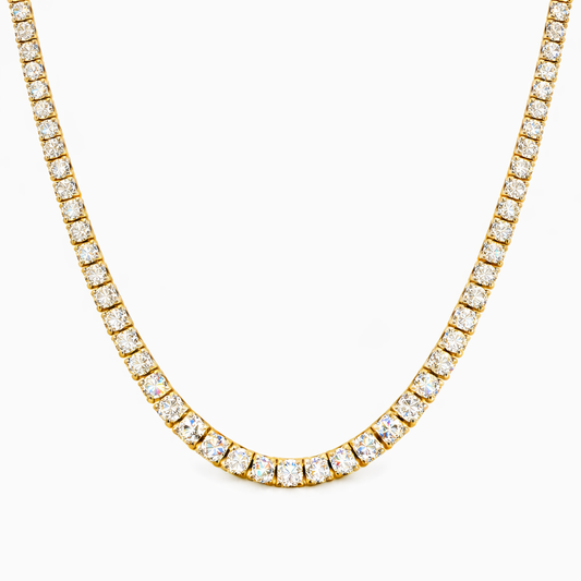2.31CT Round Cut Diamond 4 Prong Tennis Necklace 14K Gold