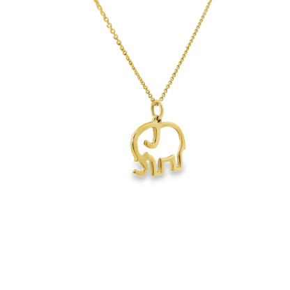 14K Yellow Gold Elephant Pendant