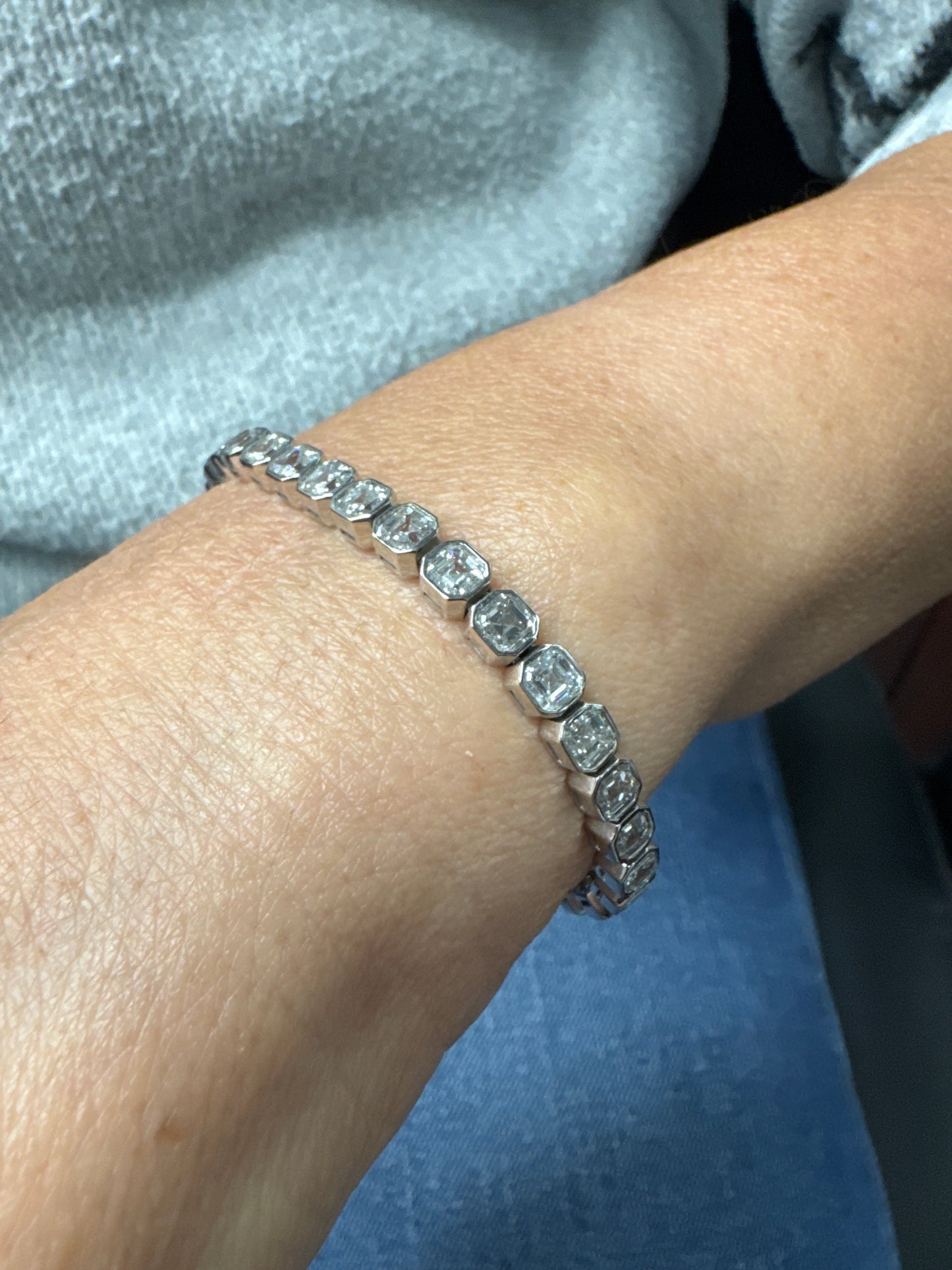 13.93CT Lab diamond Bracelet 14k white Gold