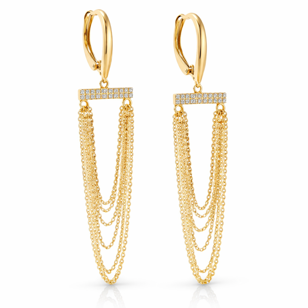 0.14Ct Diamond 14k Rose Gold Earring