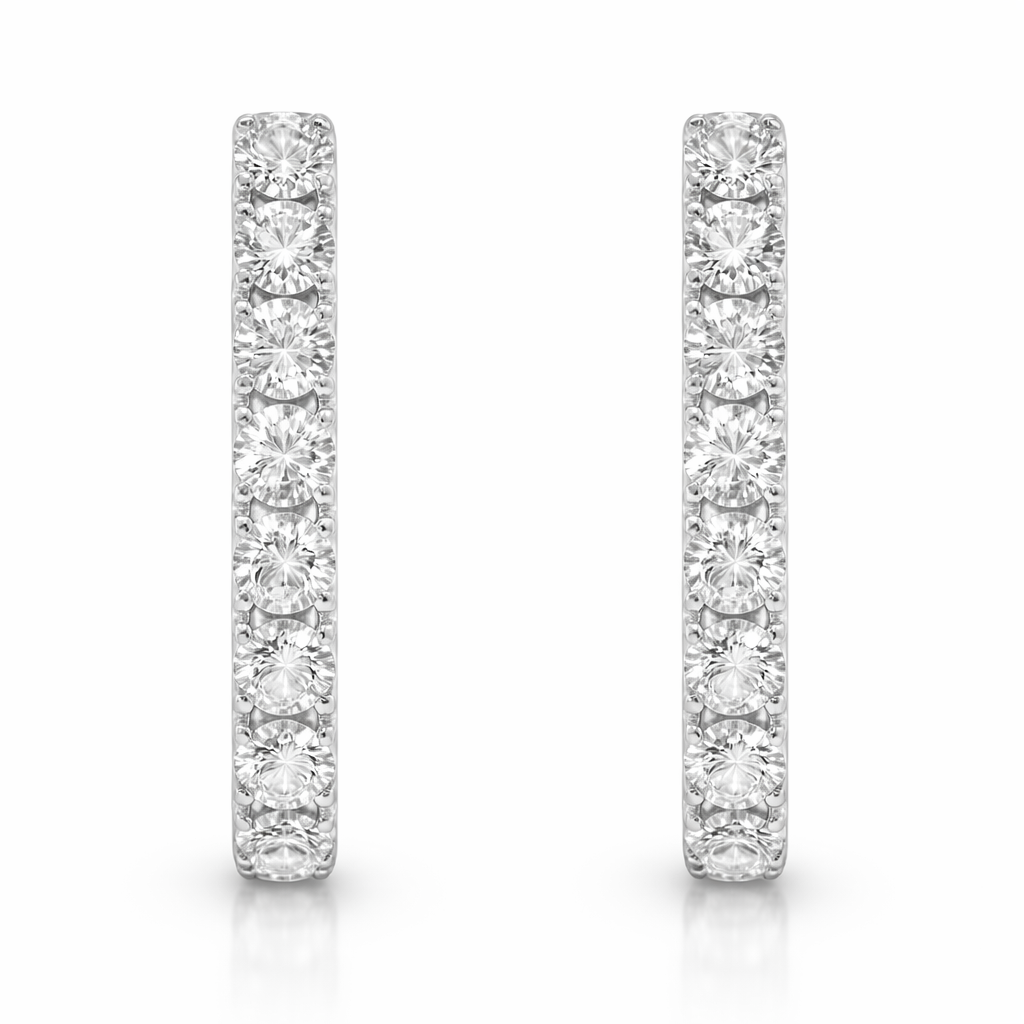 0.55CT Diamond 14k White Gold Earring