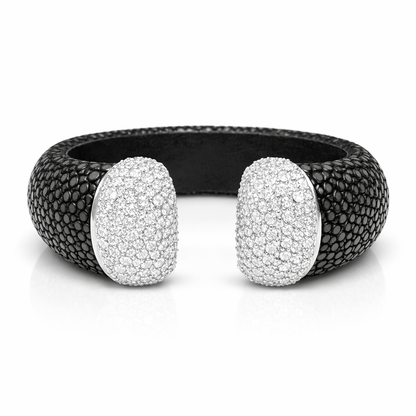 Stingray Cuff Bangle 2.77CT Diamond 14K White Gold