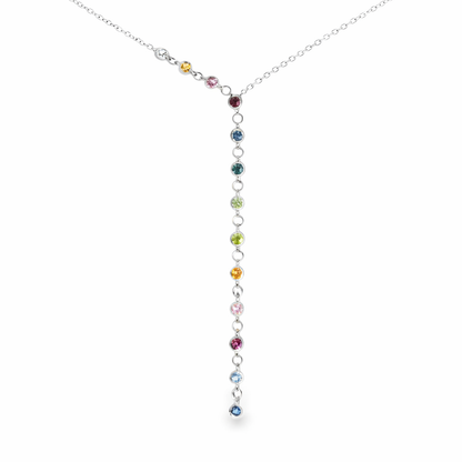 0.40CT Mixed Sapphire 14k white Gold Pendant