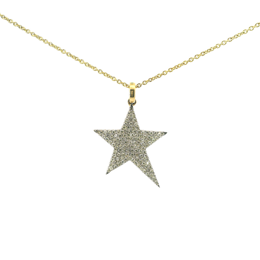 0.37CT Round Cut Diamond Pendant 14K Gold