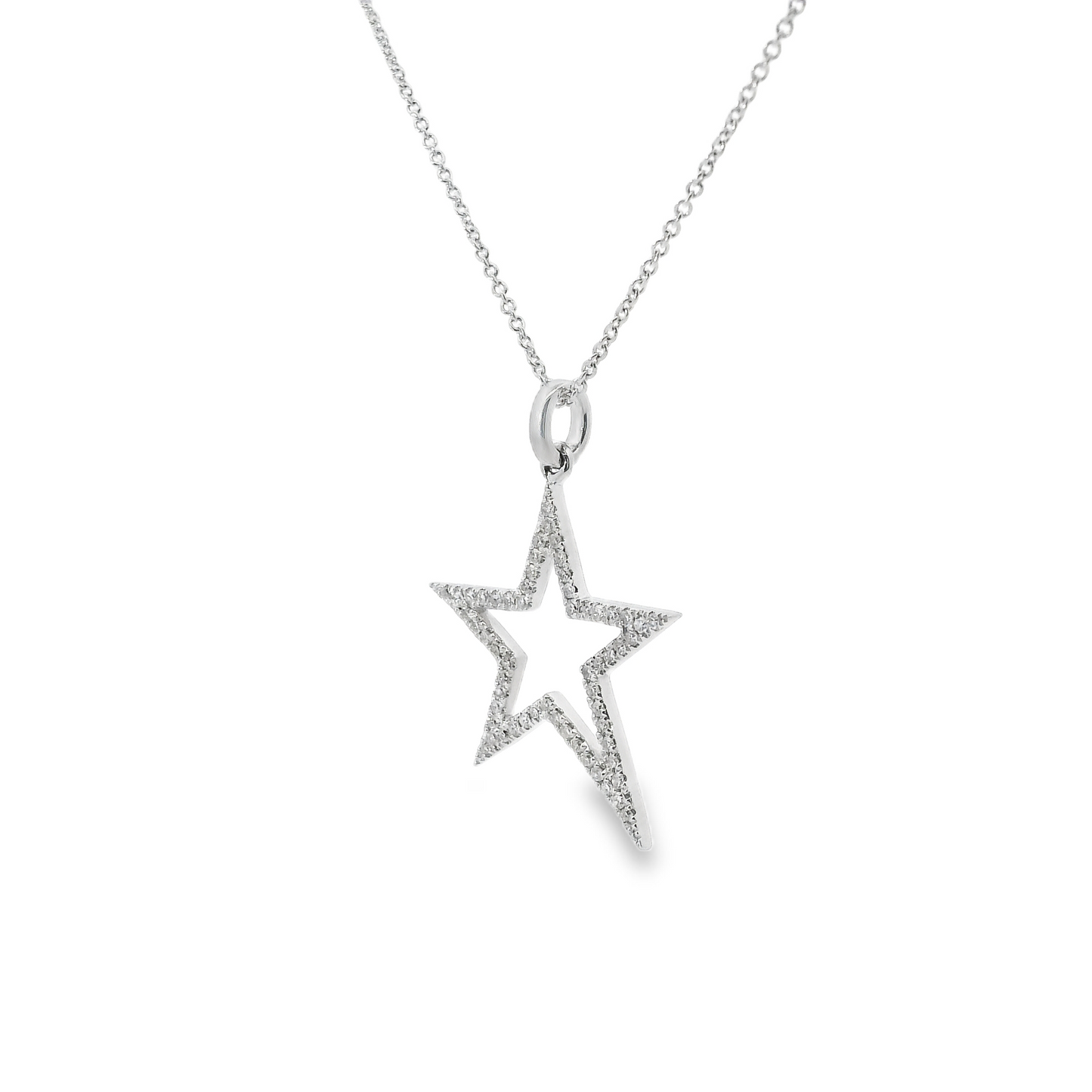 .19CT Round Cut Diamond Star Pendant 14k Gold