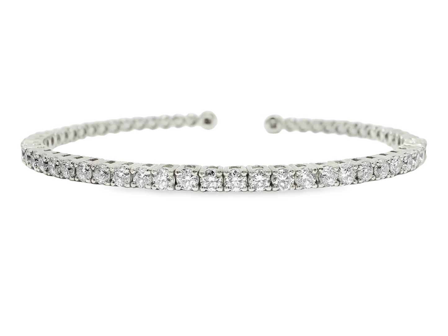 2.82Ct Diamond Bangle 14k White Gold