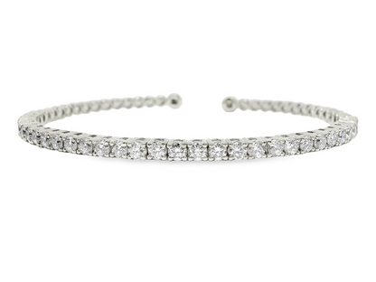 2.82Ct Diamond Bangle 14k White Gold