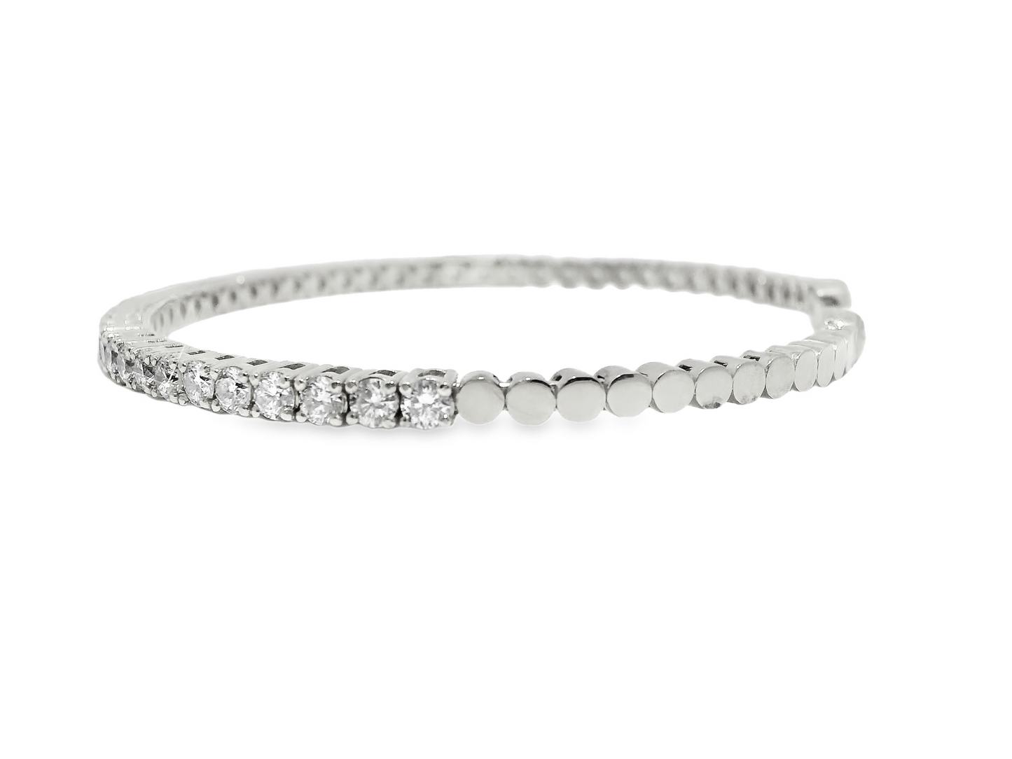 2.82Ct Diamond Bangle 14k White Gold