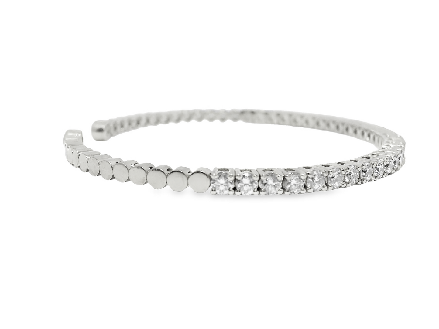 2.82Ct Diamond Bangle 14k White Gold