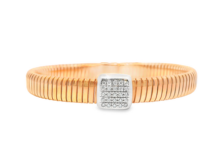 0.21CT Diamond Bangle 14k Rose Gold