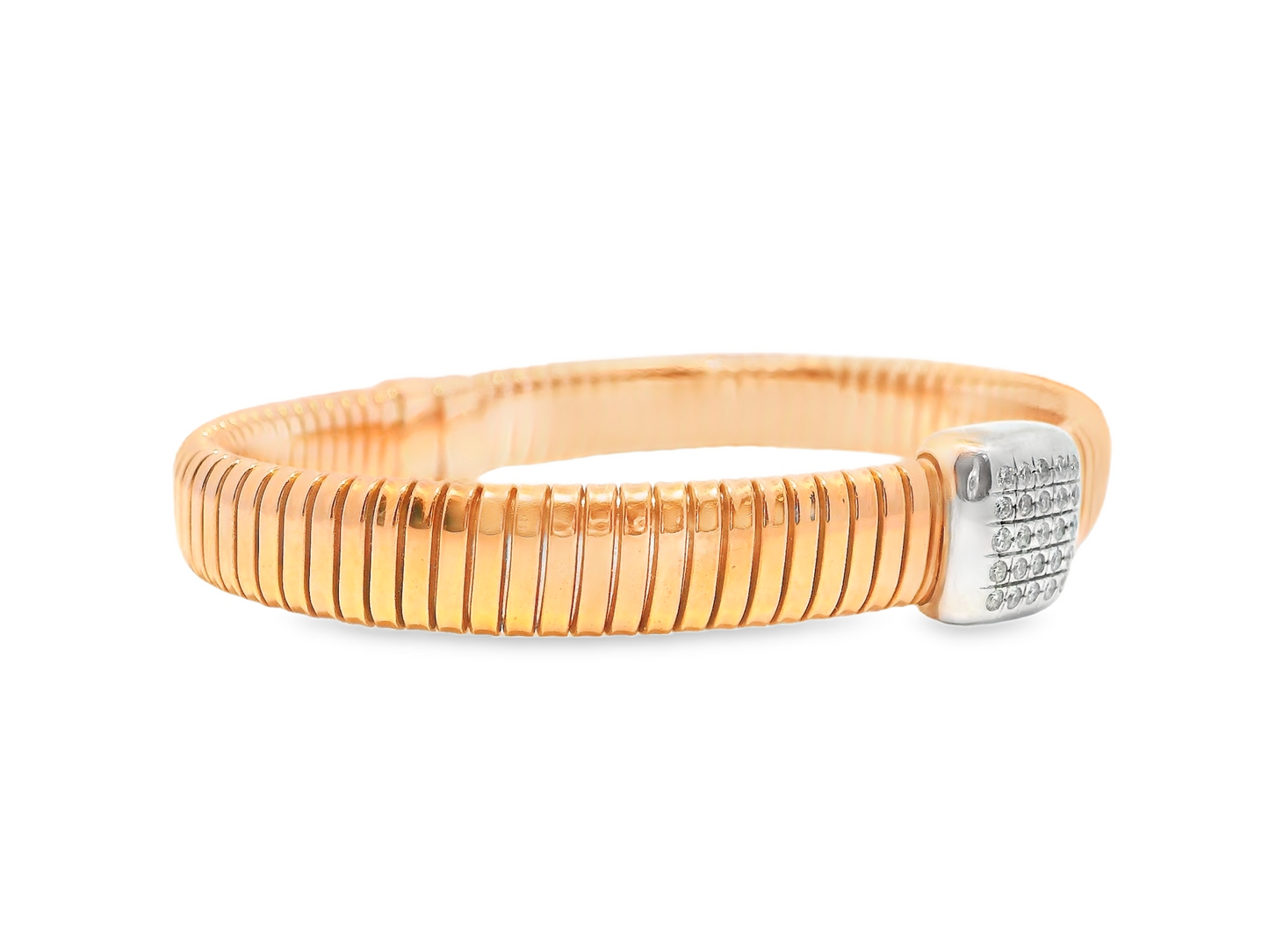 0.21CT Diamond Bangle 14k Rose Gold