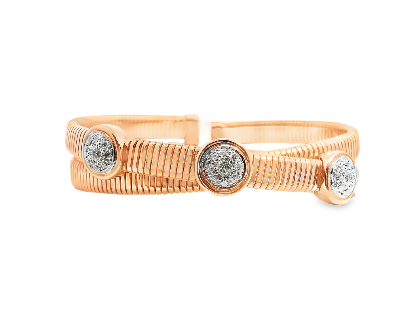 1.62Ct Diamond Bangle 14k Rose Gold