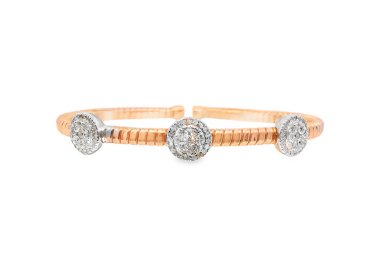 0.95Ct Diamond Bangle 14k Rose Gold