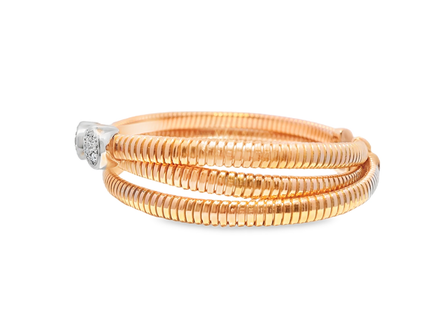 0.77CT Diamond Bangle 14k Rose Gold